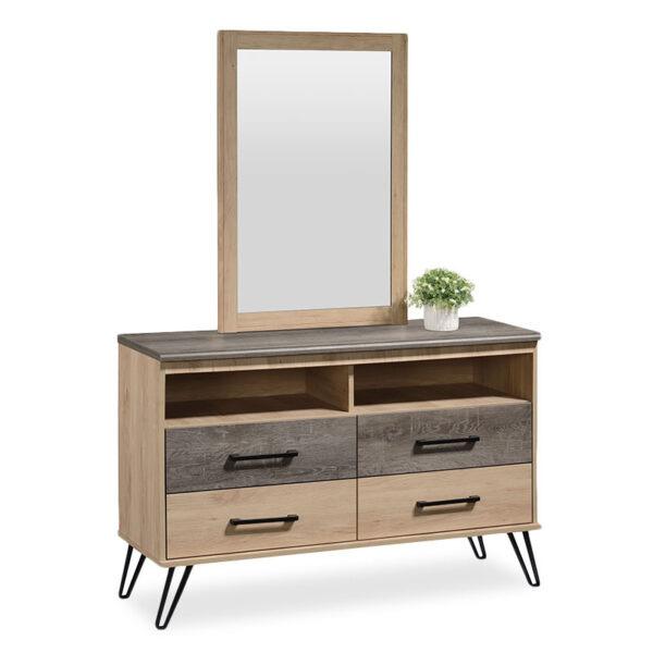 Dressing table with mirror Bruno pakoworld in viscount - toro 121x39,5x168,5cm 123-000102