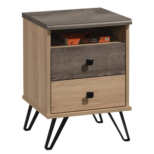 Nightstand Bruno pakoworld with 2 drawers in viscount - toro color 39,5x39,5x56,5cm 123-000105