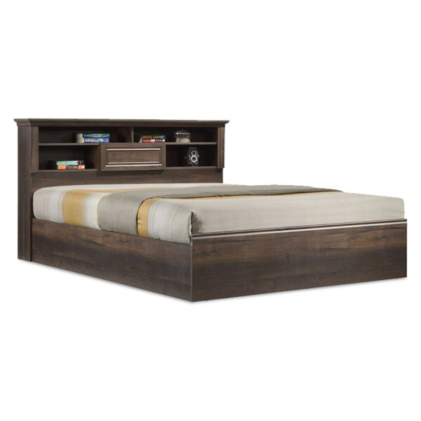Double bed Mozart pakoworld in walnut colour 160x200cm 123-000122