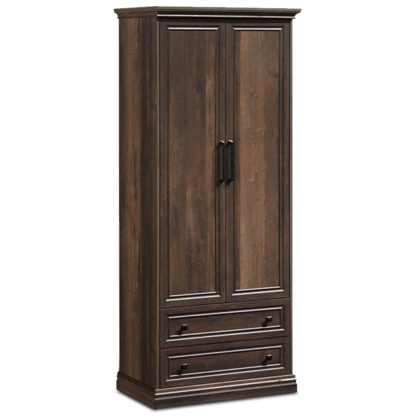 Wardrobe Mozart pakoworld with 2 doors and drawers in walnut colour 83x52x202,5cm 123-000133