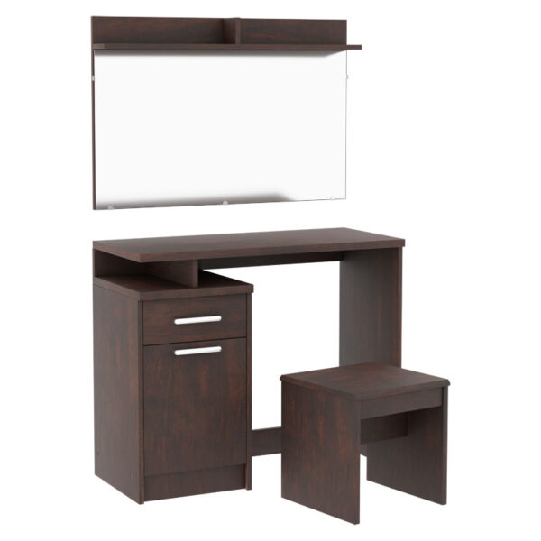 Dressing table with mirror Olympus pakoworld in walnut colour 123-000178