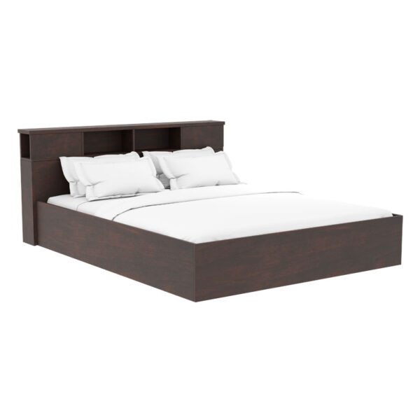 Double bed Olympus pakoworld in walnut colour 160x200 cm 123-000183