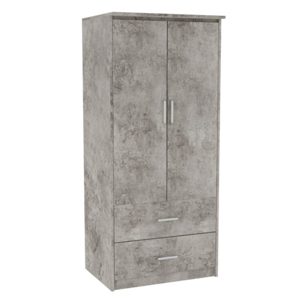 Wardrobe Olympus pakoworld with 2 doors and drawers in antique anthracite colour 81x57x183 123-000187