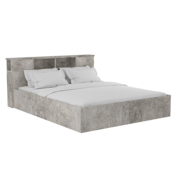 Double bed Olympus pakoworld in antique anthracite colour 160x200 cm 123-000191