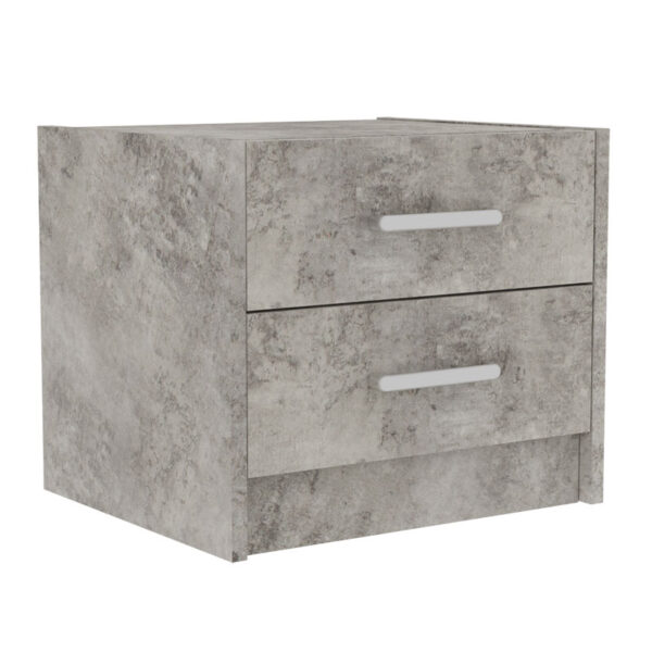 Nightstand Olympus pakoworld with 2 drawers in antique anthracite colour 47.5x40.5x40.5 123-000192