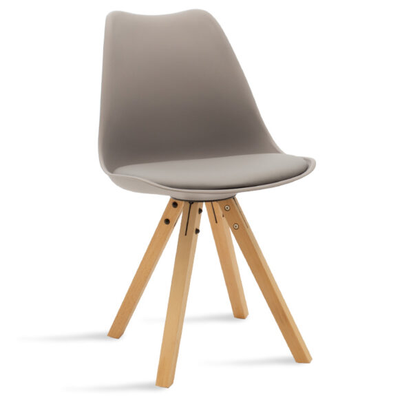 Chair Caron pakoworld PP grey-natural leg 127-000011