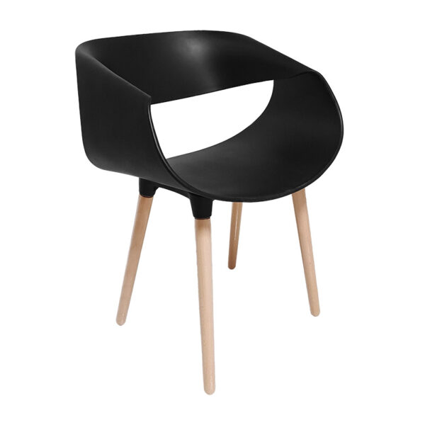 Armchair Aura pakoworld PP black-natural leg 127-000018