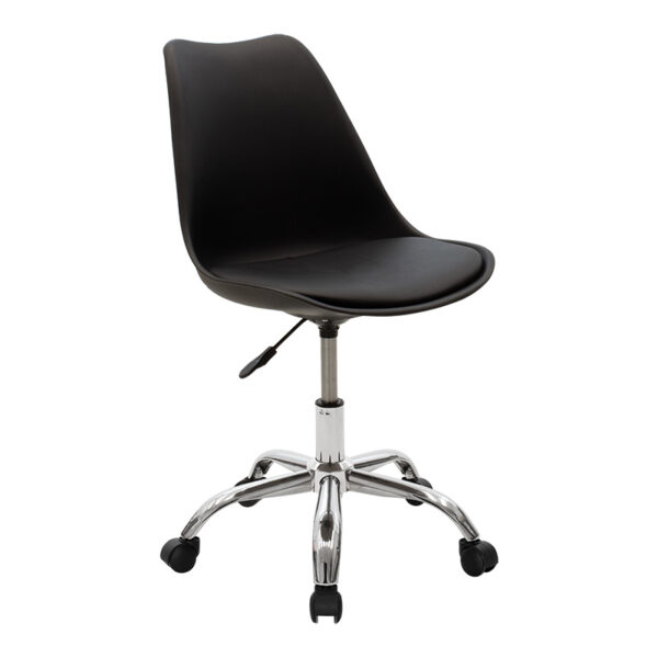 Office chair Gaston II pakoworld PP-PU in black color 127-000024