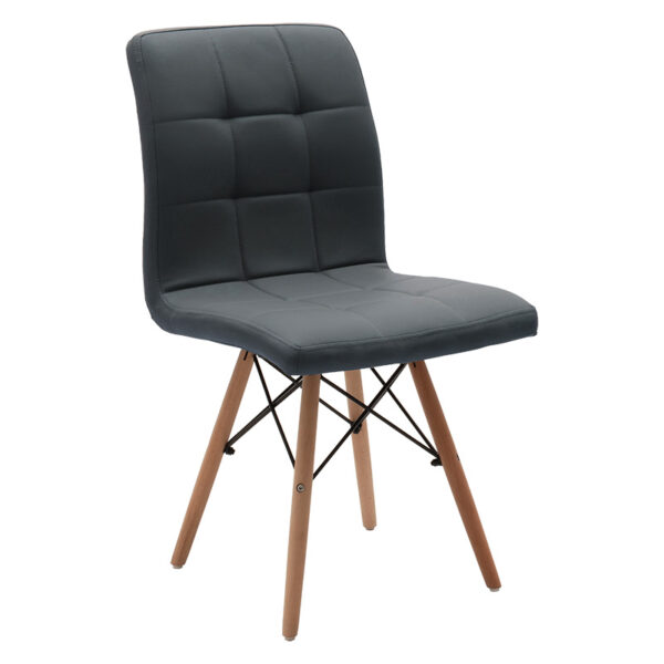 Chair Cian II pakoworld PU grey-legs in oak color 127-000032