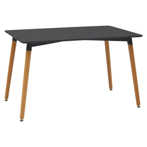 Dining table Natali MDF top black 120x80x75cm 127-000080