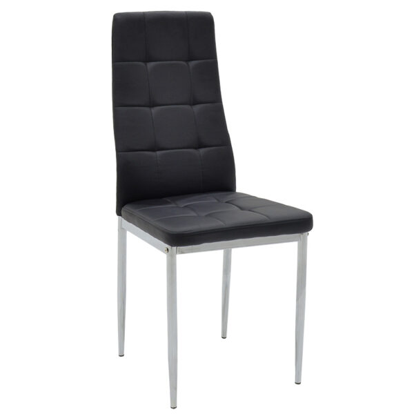 Chair Cube pakoworld PU black-chrome leg 127-000109