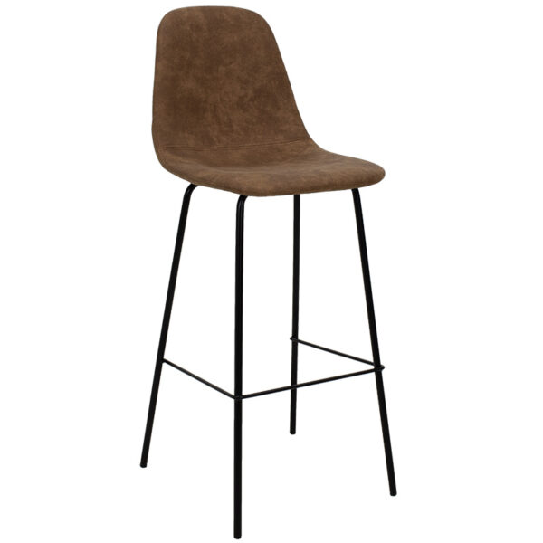 Bar Stool Bella metal black legs - pu antique brown color 127-000121