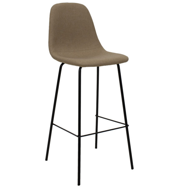 Bar Stool Bella metal black legs - fabric beige 127-000122