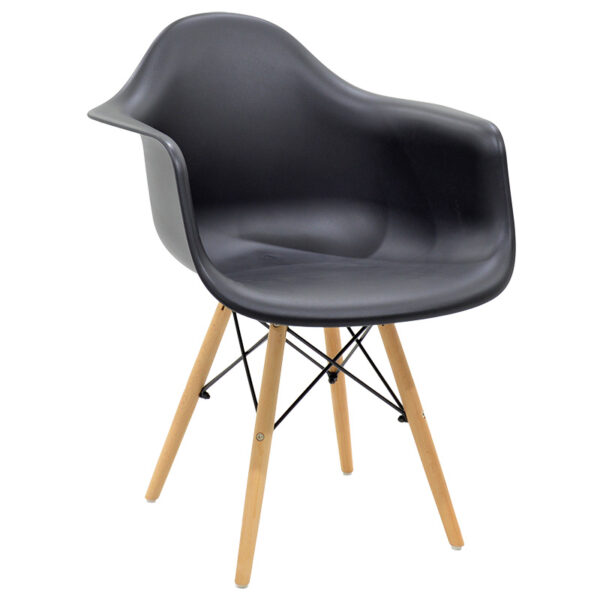 Armchair Julita pakoworld Propylene black - oak 127-000126