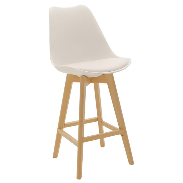 Bar stool Gaston pakoworld PP-PU white 127-000127