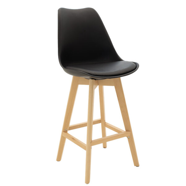 Bar stool Gaston pakoworld PP-PU black 127-000128