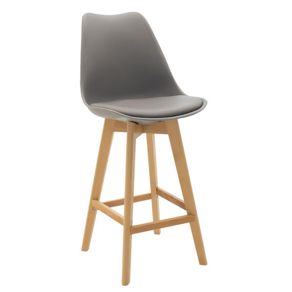Bar stool Gaston pakoworld PP-PU grey 127-000129