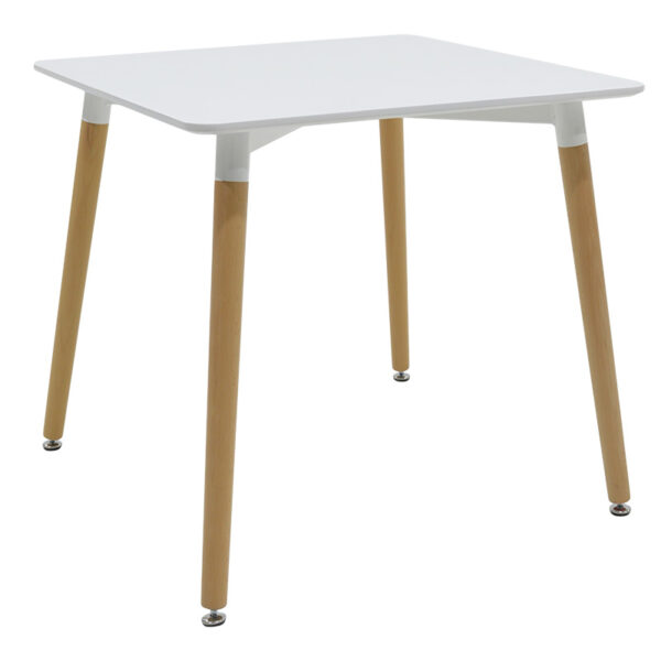 Dining table Natali MDF top white 80x80x75cm 127-000141