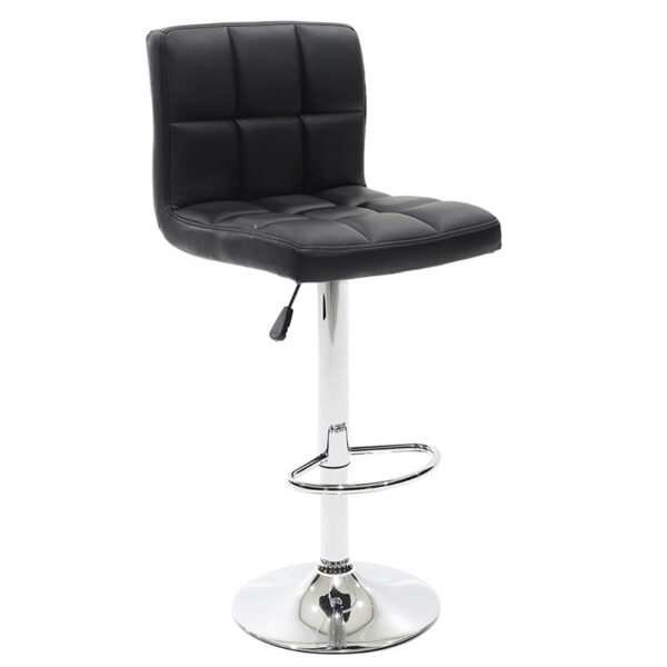 Bar stool Remina pakoworld folding black pu-metal chrome 45x53x112cm 127-000160