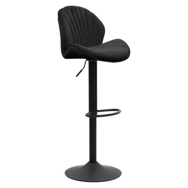Bar stool Saba pakoworld height adjustable black velvet-black metal 48x53x113cm 127-000161