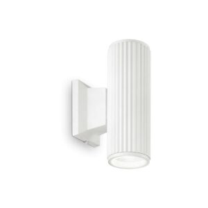 IDEAL LUX Απλίκα Τοίχου BASE 2xGU10 IP44 Λευκού Χρώματος - 129457