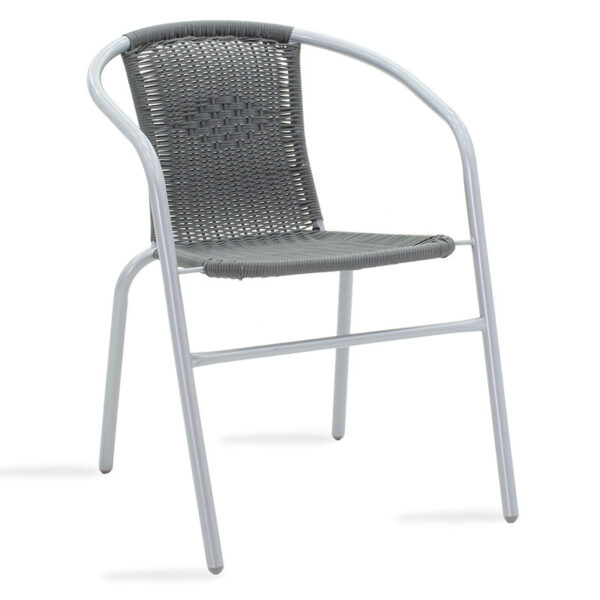 Obbi pakoworld garden armchair metal-pe in gray color 130-000007