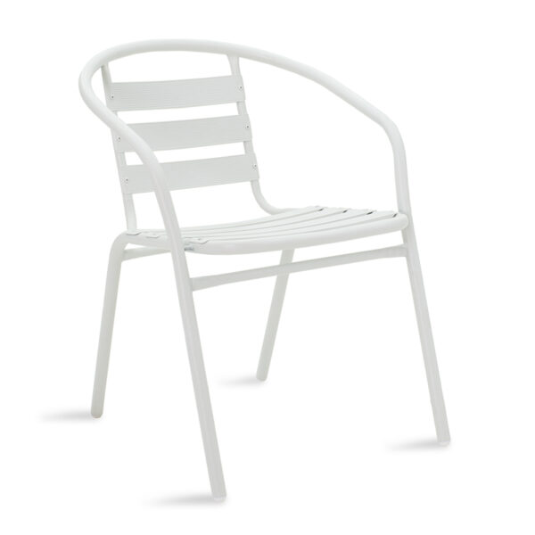 Garden chair Tade pakoworld metal in white color 130-000012