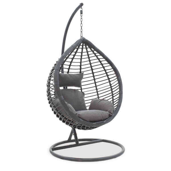 Nadim pakoworld garden swing hanging metal-pe-cushion gray 131-000006