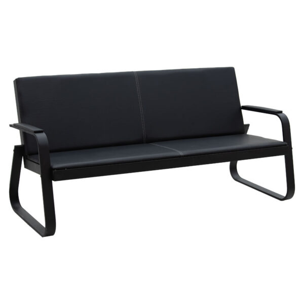3 seater sofa Rogelio pakoworld PU black color 174x72x85cm 132-000031