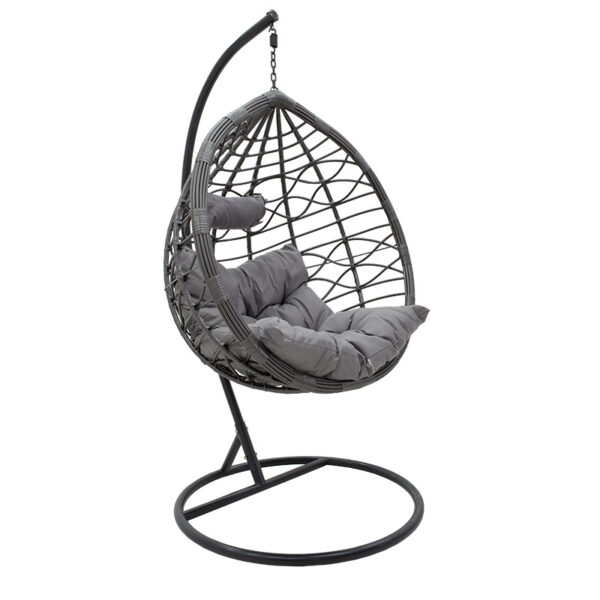 Hudson pakoworld garden swing hanging metal-pp- pillow in gray color 109x119x195cm 135-000007