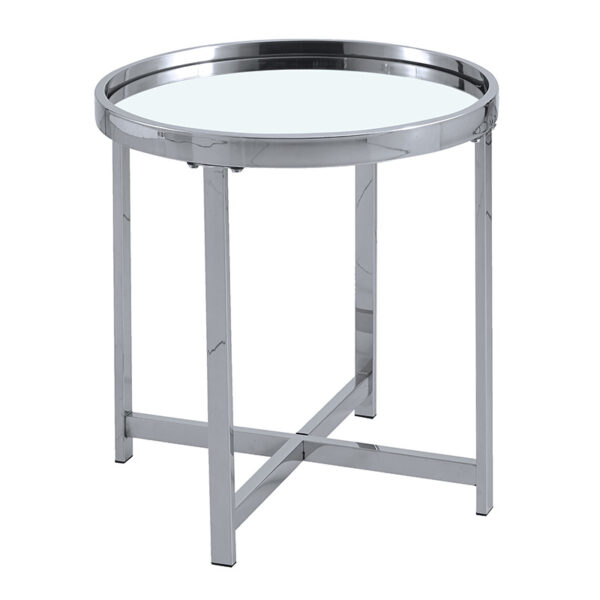 Side table Tristan pakoworld steel silver-glass silver D55x55cm 138-000019