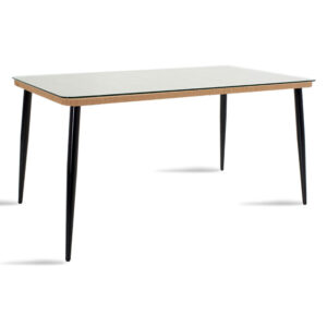 Naoki pakoworld table metal black-pe natural-glass 160x90x78cm 140-000003