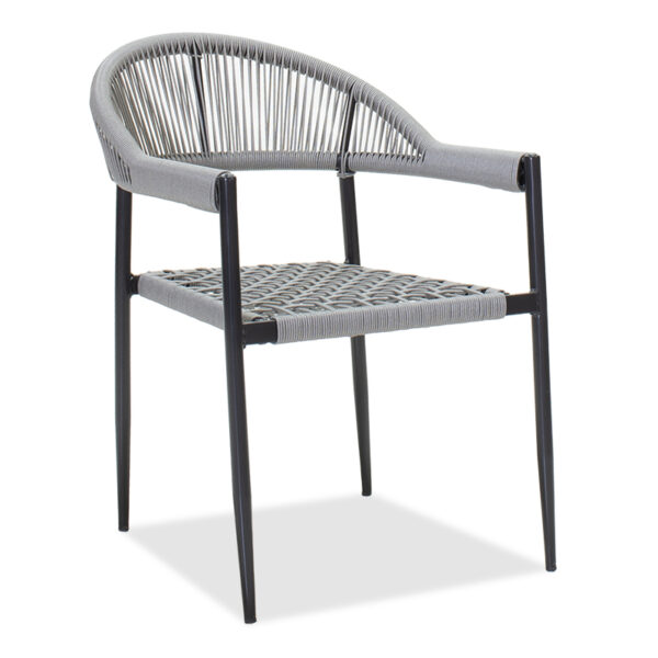 Garden armchair Tiana pakoworld metal black-pe gray 140-000023