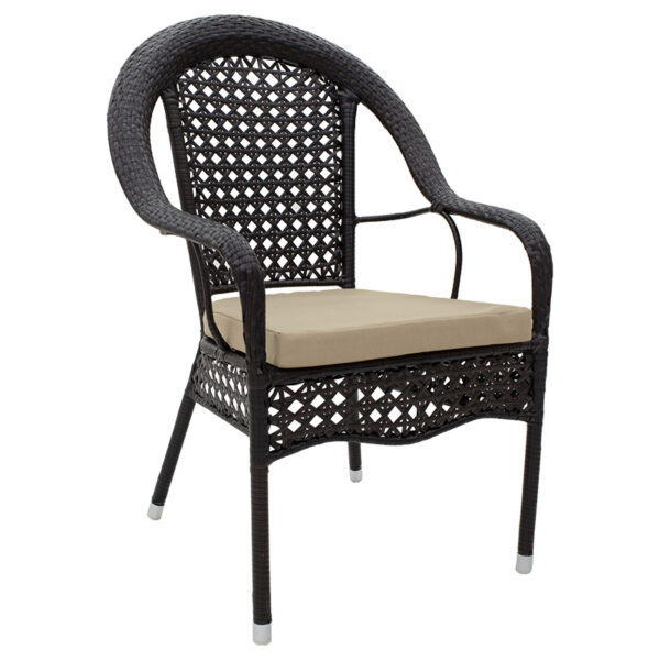 Cellin pakoworld garden armchair metal-pe rattan brown 140-000036