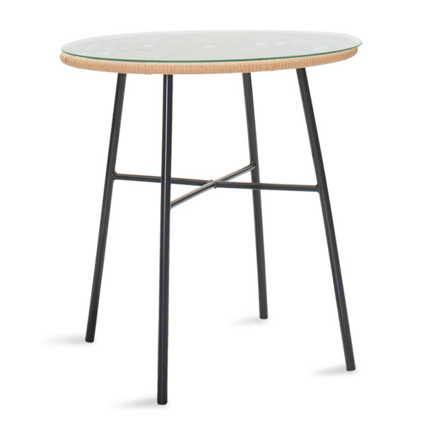 Gaus pakoworld table metal black-pe natural-glass D70x74cm 140-000040
