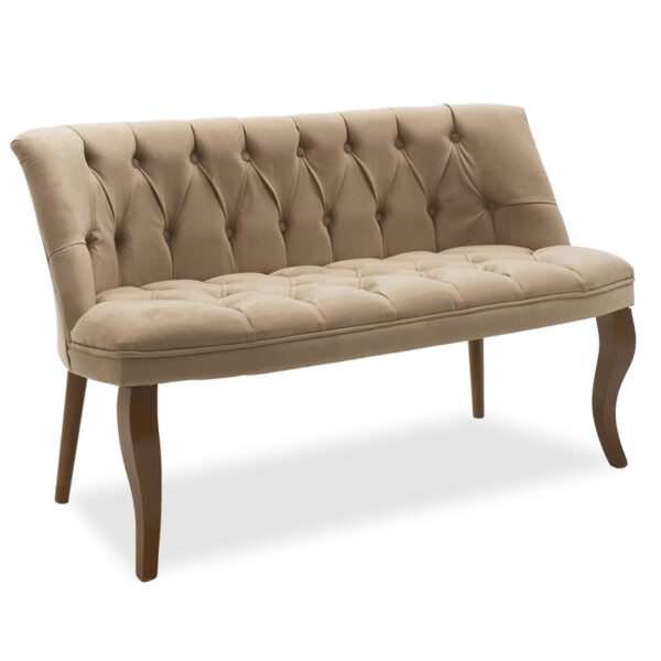2 seater sofa Loreta pakoworld velvet beige 123x65x73cm 146-000003