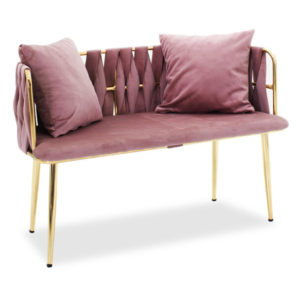 2 seater sofa Ivory pakoworld velvet in rotten apple color 110x52x77cm 146-000029