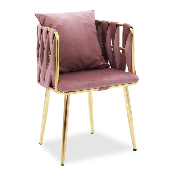 Ivory pakoworld velvet armchair in rottten apple-golden color 53x52x77cm 146-000030