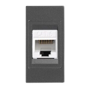 ΠΡΙΖΑ DATA 1 MODULES CAT 6 RJ 45 ΓΡΑΦΙΤΗΣ EUROLAMP - 152-20453