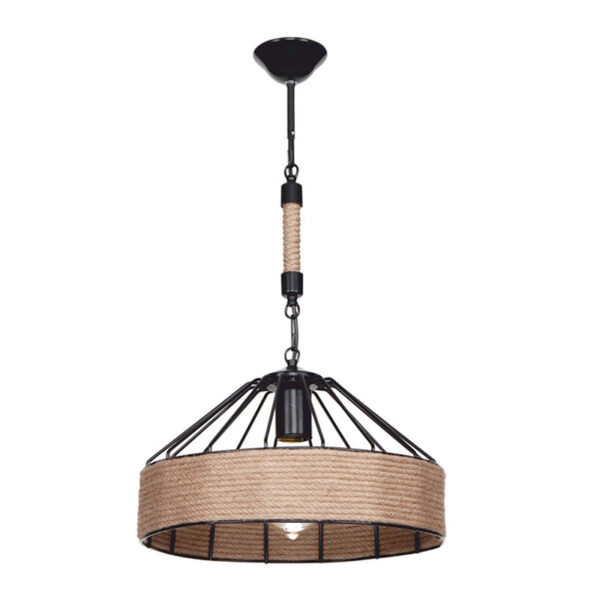 Φωτιστικό οροφής PWL-0975 pakoworld Ε27 μαύρο-φυσικό Φ33x61εκ 147-000026
