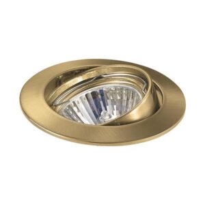 Βάση Σποτ GU10 – MR16 EUROLAMP Χωνευτή Στρογγυλή Ρυθμιζόμενη Αλουμινίου Χρυσό Σατινέ - 147-55625