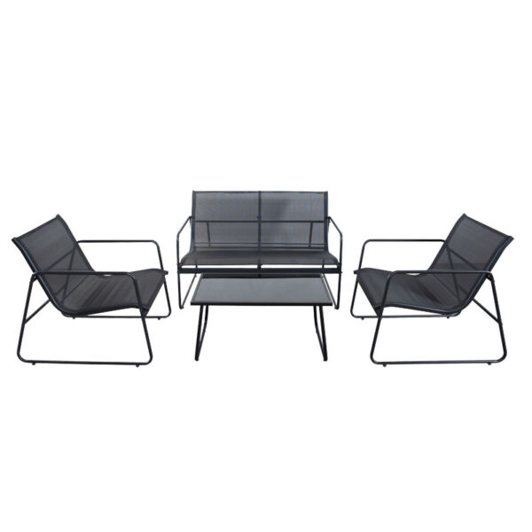 Garden lounge Veranda set 4pcs metal-textilene black 152-000011