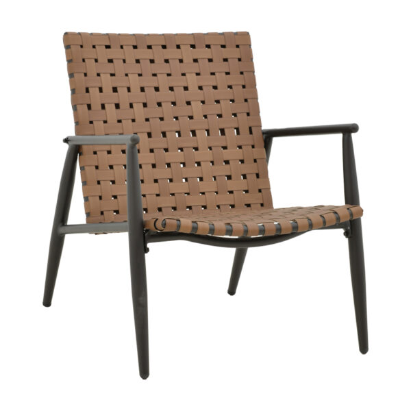 Garden armchair Eamon pakoworld metal black textilene brown 73,5÷62÷77cm 152-000050