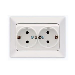 ΠΡΙΖΑ ΣΟΥΚΟ ΔΙΠΛΗ ΧΩΝΕΥΤΗ 16A ΛΕΥΚΗ EUROLAMP ΝΕAD - 152-16003