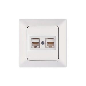 ΠΡΙΖΑ DATA CAT 6 RJ 45 ΔΙΠΛΗ ΛΕΥΚΗ EUROLAMP ΝΕAD - 152-16016