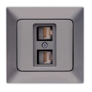ΠΡΙΖΑ DATA ΔΙΠΛΗ CAT 6 RJ 45 ΓΡΑΦΙΤΗΣ EUROLAMP ΝΕAD - 152-16316