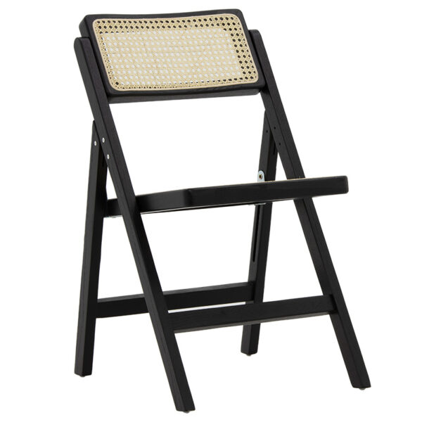 Yoko pakoworld folding chair beige pvc rattan-black leg 167-000015