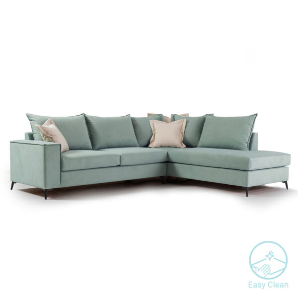 Corner sofa Boston pakoworld left corner fabric ciel-cream 290x235x95cm 168-000005
