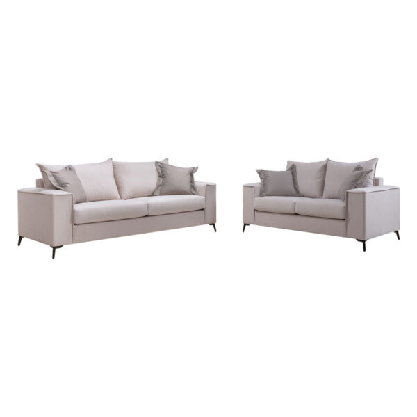 Verona living room set 2 pcs 2-3 seater cream mak01 - cushions mocha mak03 168-000045