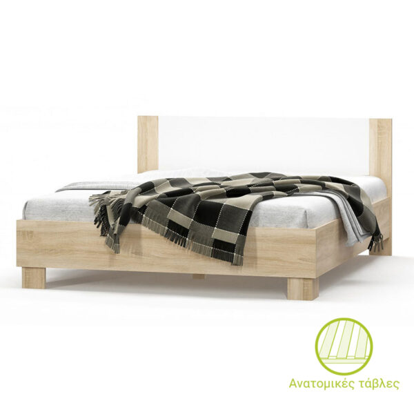 King-size Bed Geneva pakoworld color natural-white 180x200cm 173-000014